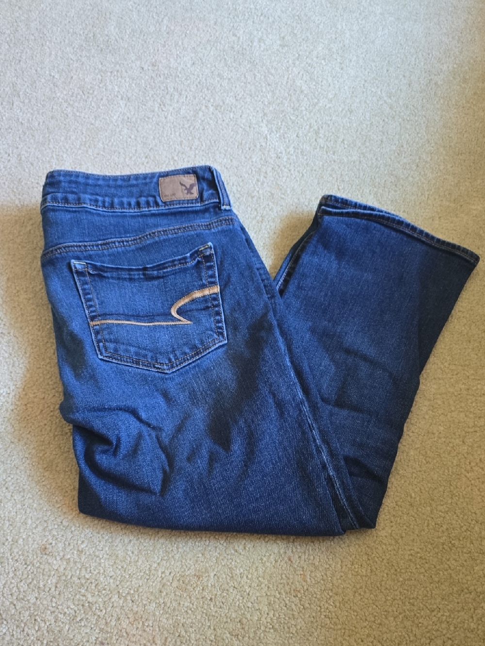 AEO Dark Wash Of Artist Crop Jeans Size 10 Reg